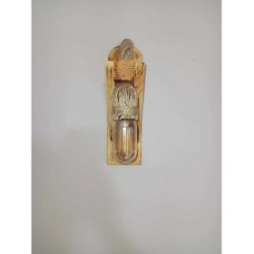 Resim Mediterian Şık Ahşap Duvar Lambası, Modern Tasarım, E27 Duy, Kahverengi Renk, Cafe ve Otel 