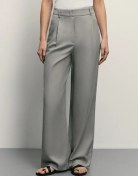 Resim Zarına Klasik Palazzo Geniş Pantolonlar 360432601 Bej 