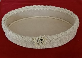 Resim Oval örgü sepet organizer 