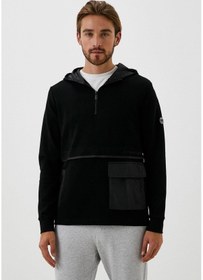 Resim Erkek Sweatshirt Siyah Kapüşon Detaylı Ön Cepli 3 İplik Logo Detaylı Sweatshirt Ncs Jeans 1650-siyah Siyah 