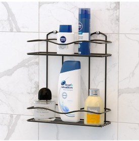 Resim Teknotel Iki Katlı Banyo Rafı Siyah Bk012 Siyah 
