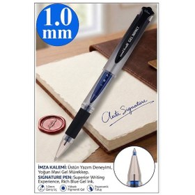 Resim Mavi İmza Kalemi 5 Adet Uniball Gel İmpact 1.0 Mm Roller Pilot Kalem Um-153s Roller Uçlu Likit Mürekkepli Pilot Kalem 