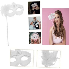 Resim Go İthalat Beyaz Işıltılı Tutmalı Fotoğraf Çekimi Maskesi 18x29 cm (5332) 