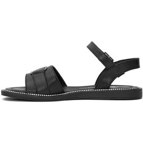 Resim Venüs 2512203y Kadın Hakiki Deri Düz Sandalet Siyah Siyah 