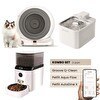 Resim Groove Q-Clean Otomatik Kedi Tuvaleti Gri - Petfit Aqua Flow Akıllı Su Pınarı - Petfit AutoDine X Otomatik Mama Kabı 