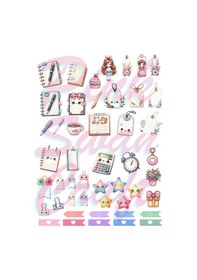 Resim Pastel Sevimli Planlayıcı Elementleri Seti, Bullet Journal, Scrapbook, Ajanda, Sticker Seti Diğer 