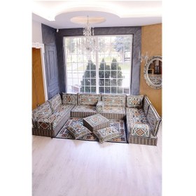 Resim Şark Köşesi Takımı Gri Anadolu Modeli 18 Parça 20 Cm Minder Kalınlığı Gri 