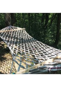 Resim Kolon İpli Lüks Çift Kişilik Hamak - 250 Kg Kapasiteli 
