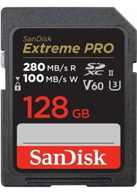 Resim SanDisk 128GB Extreme PRO UHS-II SDXC 280MB/s V60 Hafıza Kartı 