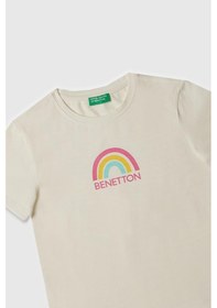 Resim United Colors Of Benetton Kız Çocuk T Shirt Beyaz Bnt-g21814-1375 Beyaz 