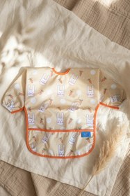Resim Babydonat Bunny Bliss Su Geçirmez Kollu Bebek Mama Önlüğü - Leke Tutmaz Blw Uyumlu Tavşan Desenli Mama Önlüğü 