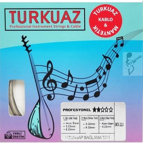 Resim Turkuaz Bd222 Uzun Sap Bağlama Teli 0.22 Çelik + İpek Bamlı Takı 