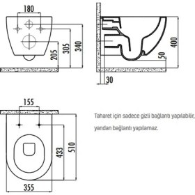 Resim Creavit FE322 Kanalsız Rimoff Gömme Rezervuar Tam Set Set 