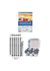Resim Van Dyck A5 300gr 20 Yp Cretacolor 6'lı Aquarell Sulandırılabilir Fırçalı Eskiz Dereceli Çizim Seti 