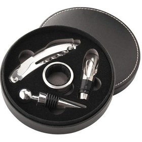 Resim Deri Şarap Tirbüşon Şaraplık Şarap Açacağı Seti cin375 