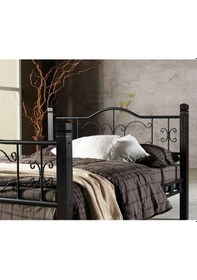 Resim Argimo Yakamoz Çift Kişilik Ferforje Metal Siyah Karyola 140 x 190 