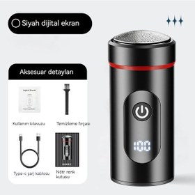 Resim Yeni Küçük Ufo Jilet Mini Küçük Erkek Jilet Seyahat Taşınabilir Elektrikli Jilet Alüminyum Alaşım 2205 Siyah 