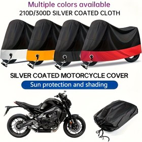 Resim 190T Polyester Motosiklet Kılıfı - UV Koruma ve Kum Kalkanı, Çoğu Motosiklet için Uygun, Siyah Kırmızı Detaylarla, Güneş Kremi ve Rüzgar Geçirmez Kumaş, Açık Sürüş için, Motosiklet Aksesuarları, Sürüş Ekipmanları, Şık Tasarım, Dayanıklı Malzeme, Koruyucu Ekipman 