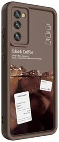 Resim Galaxy S20 FE Kılıf Kamera Korumalı Baskılı Arka Yüzey Klas Silikon Kapak + Ekran Koruma Koyu Kahve 