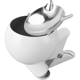 Resim Yaozixa Beyaz Demir Kuru Çöp Kutusu, Rüzgar Engeli, Tek Dokunuşlu Açma, Dekoratif, Bar-kafe-ofis İçin Uygun 