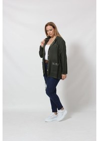 Resim B027h Cebi Pullu Kapüşonlu Gömlek Haki 001 