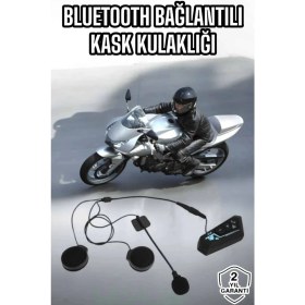 Resim Buğz Kask Kulaklığı Motosiklet Intercom Interkom Dinleme Konuşma Özellikli Su Geçirmez 