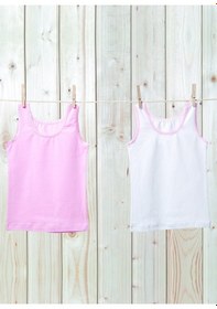 Resim Blackspade Kız Çocuk Atlet 2li Paket 1297 - Pembe Beyaz Pembe - Beyaz 
