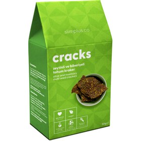 Resim SLİMPLUS Zeytin Biberiyeli Glutensiz Cracks Tohum Kraker 50g 