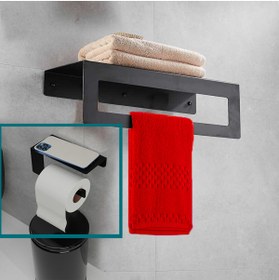 Resim kraker Banyo Düzenleyici Havluluk Seti Havlu Askısı Ve Tuvalet Kagıtlıgı 