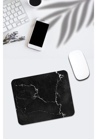 Resim Siyah Mermer Desenli Mouse Pad Mousepad 