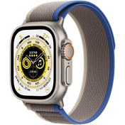 Resim Apple Watch Ultra GPS + Cellular, 49mm Titanyum Kasa ve Mavi/Gri Trail Loop - S/M 