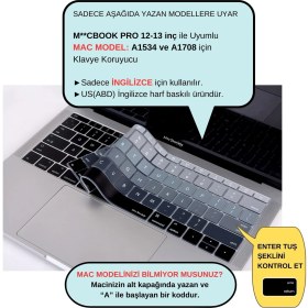 Resim McStorey Laptop Macbook Pro Klavye Kılıf US(ABD) İngilizce Baskılı A1534 A1708 ile Uyumlu Ombre 