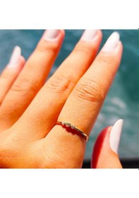 Resim Tria Pırlanta Modern Evlilik Teklifi-Minimal Tasarım Hediye-925 A - 552949085 