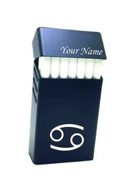 Resim Yengeç Burcu Kazıma Kişiye Özel Metal Sigara Tabakası Paketi 