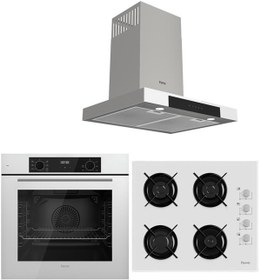 Resim Ferre WHITE PLUS SERİSİ 3LÜ CAM ANKASTRE SET (QBL63CB-2140B-D101) 