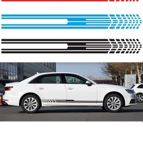 Resim Sones D-730 Şerit Desenli Araba Modifiyeli Dekoratif Etiket Beyaz 