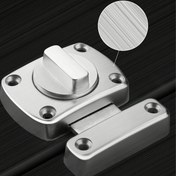 Resim Gümüş Latch Anti-Hırsızlık Kilit: Punch-Free Kapı Kancası Banyo Sürgülü Kapı Kiliti Latch Anti-Hırsızlık Oda Kapısı Sürgülü Kapı Kiliti Kancası Tuvalet Kancası Kapı Mıknatısı SL 