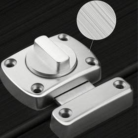 Resim Gümüş Latch Anti-Hırsızlık Kilit: Punch-Free Kapı Kancası Banyo Sürgülü Kapı Kiliti Latch Anti-Hırsızlık Oda Kapısı Sürgülü Kapı Kiliti Kancası Tuvalet Kancası Kapı Mıknatısı SL 