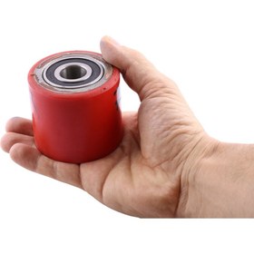 Resim Badem10 82x70x20 mm Transpalet Tekeri RPR Rulmanlı Bilyalı Kırmızı Tekerlek Palet Taşıma Arabası Tekeri 