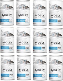 Resim Molly Alabalıklı Ve Ton Balıklı Jöleli Kedi Konservesi 400 G X 12 Adet 