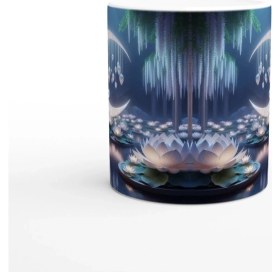 Resim Yengeç Burcu Baskılı Kahve Kupası - Ay Işığında Zodyak Bahçesi Vs3 