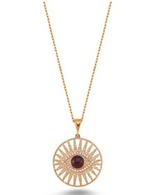 Resim Göz Temalı Turmalin Taşlı Kolye (498595803) 