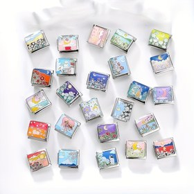 Resim 1 adet Tasarım Damlama Yağı Yaratıcı Günbatımı Ay Manzara Çiçek Serisi Bileklik Yüzük Ayak Bileği Zinciri Modül Aksesuarları, Zarif Hafif Lüks İtalyan Takı Modülleri Ücretsiz Montaj Tekli Montajsız 