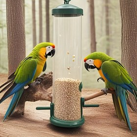 Resim 1 adet Yeşil Kuş Yemiği, Dış Mekan, Yüksek Kalite Sert PC Plastik, Pas Geçirmez, Ağır Hizmet Güçlü Kapağı ve Tabanı, Vahşi Kuş Besleme Hediyesi, İspinoz ve Küçük Kuşlar İçin Uygundur 