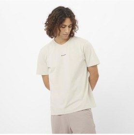Resim Salomon Trackline Ss Tee M Erkek T-shirt-29840 Krem 