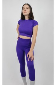 Resim TASTORE Yüksek Bel Toparlayıcı Seamless Tayt Ve Yarım Kollu Crop Takım 