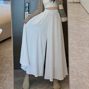 Resim Kadınlar İçin Şık Yüksek Bel Geniş Paça Pantolon - Rahat, Günlük Düz Renk Esnek Bel Bandı ile, İlkbahar/Yaz için Mükemmel - Makinede Yıkanabilir, Polyester 
