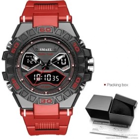 Resim Hanyang Red-Box Smael Erkekler Için Askeri Spor Saat Kronograf Kuvars Elektronik LED Ekran Kauçuk Kayışlı Dijital Bilek Saatleri Часы 8070 (Yurt Dışından) 