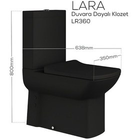 Resim Creavit Lara Kanallı Kömür Karası Duvara Sıfır Klozet Takımı Lr360, Creavit Lara Duroplast Yavaş Kapak Mat Siyah 