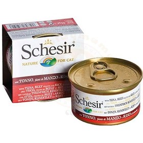 Resim Schesir Ton Balıklı ve Sığır Etli Konserve Yetişkin Kedi Maması 85 G 